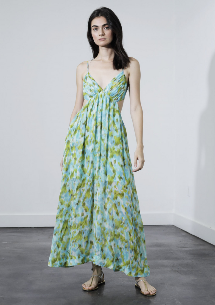 Savannah Print Maxi Dress - Impressionist Sky Karina Grimaldi