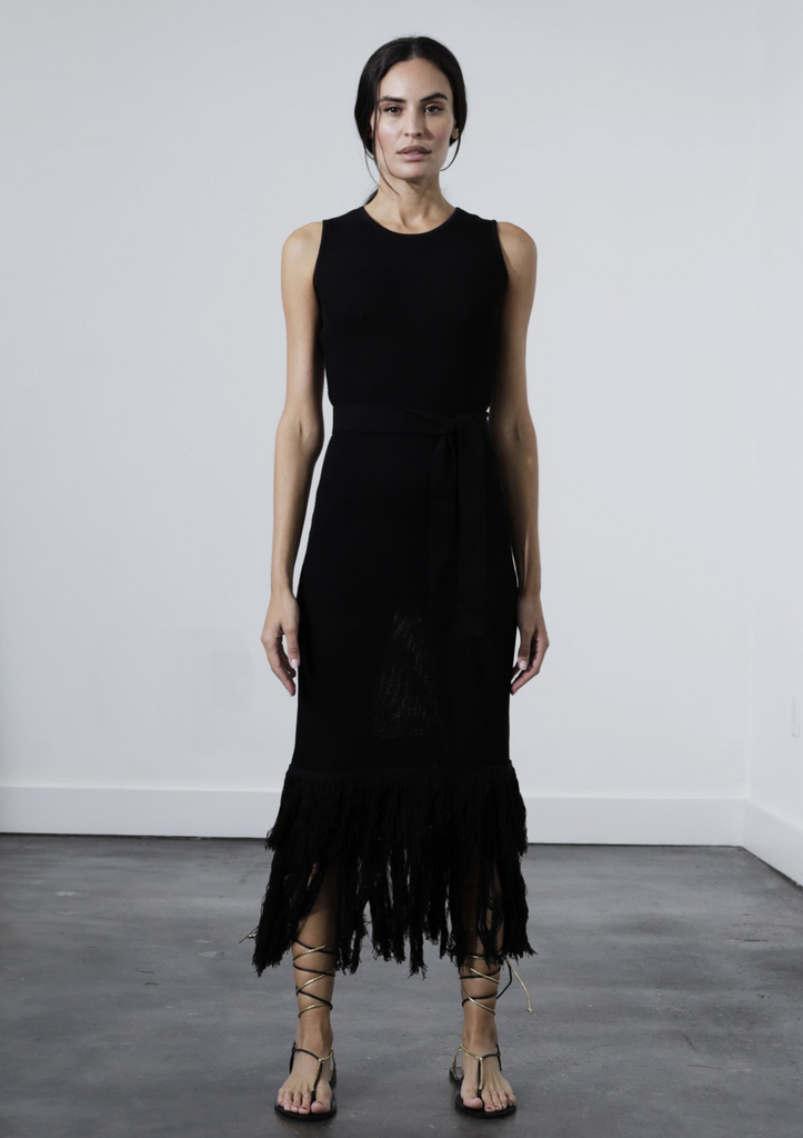 Shania Knit Midi Dress - Black Karina Grimaldi