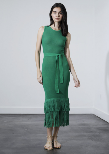Shania Knit Midi Dress - Kelly Green Karina Grimaldi