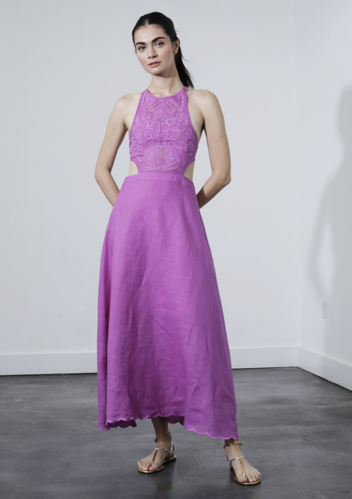 Alexandria Midi Dress - Purple Karina Grimaldi