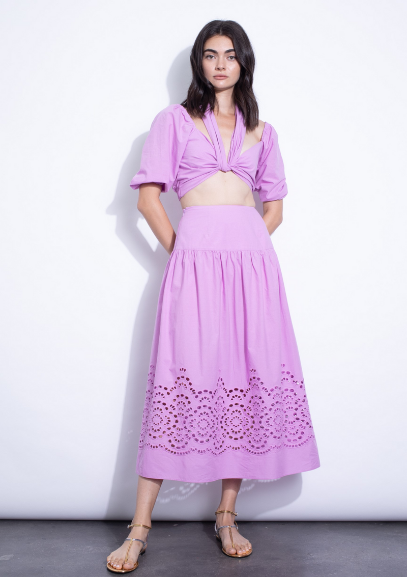 PIERA EMBELLISHED SKIRT - ORCHID